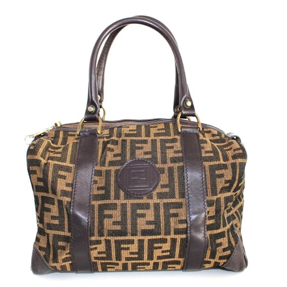 Fendi Handbags - Fendi Zucca VERY RARE Vintage  Boston Bag Canvas with Leather Top Handles